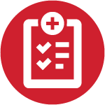 checkup sheet icon in red circle