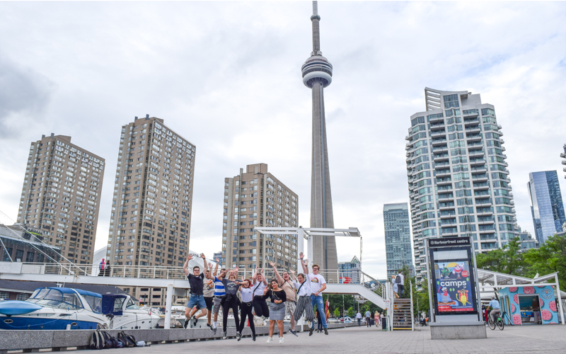 Students exploring Toronto's downtown Harbourfront
