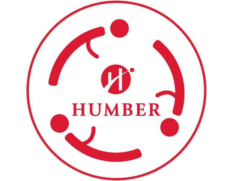 Logo - three people circling humber logo