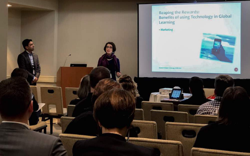 Rebecca Fitzgerald, Associate Director International Mobility and Partnerships, presenting Mobile for Mobility workshop at the CCID Conference.